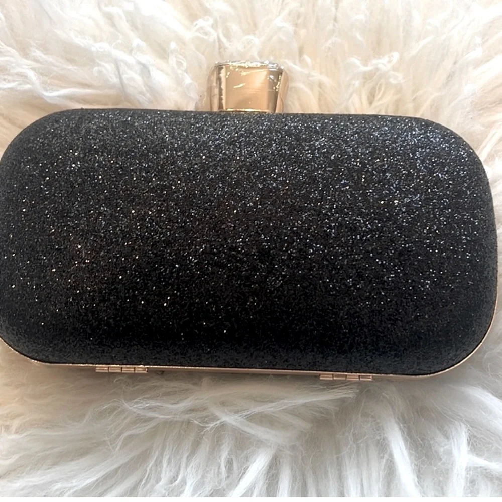 Crystal Black & Gold Evening Bag
